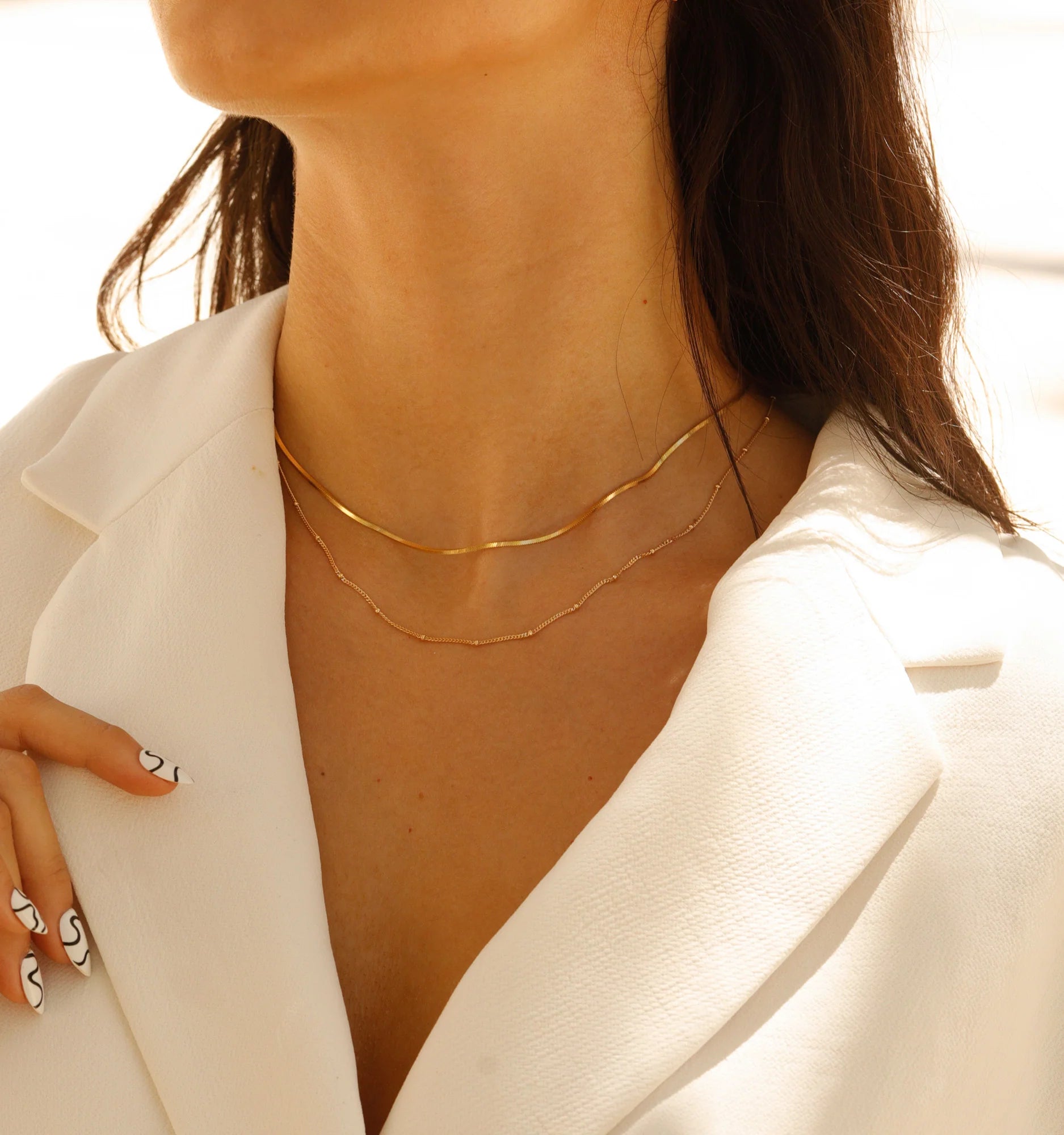 Bead Clavicle Necklace