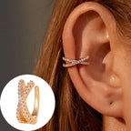 Geometric Ear Cuff with Zirconia - Chic Minimalist Style