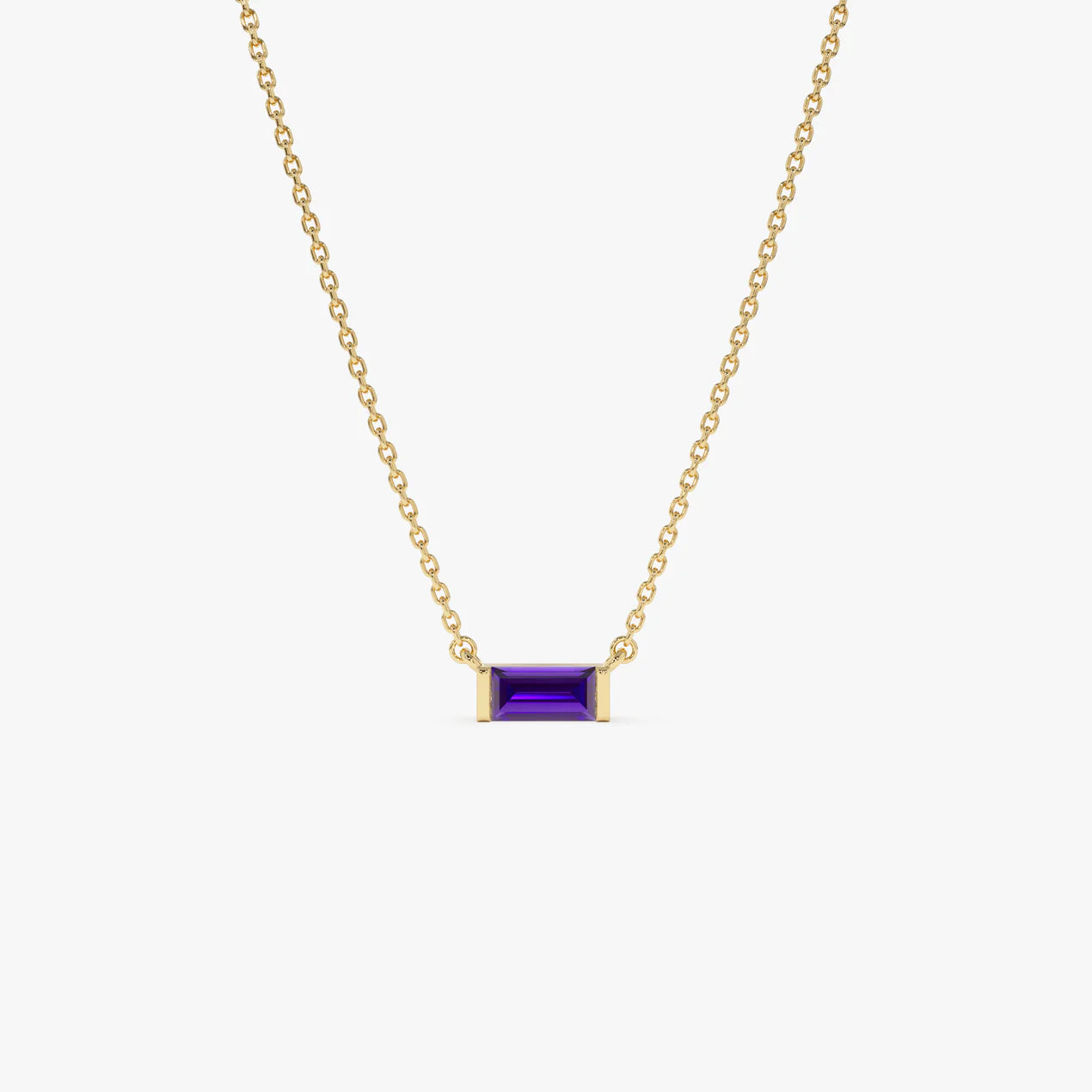 Baguette Birthstone Necklace