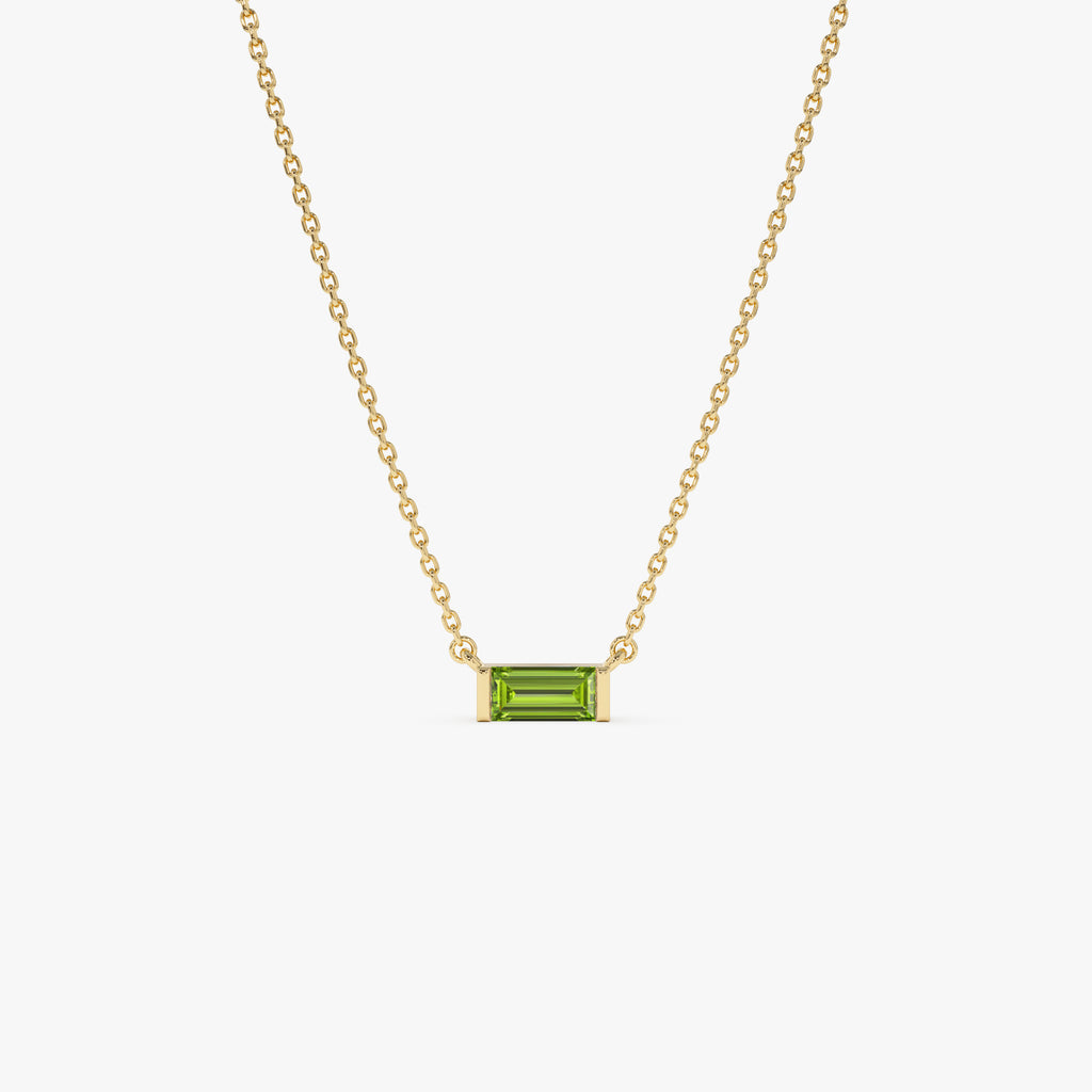 Baguette Birthstone Necklace