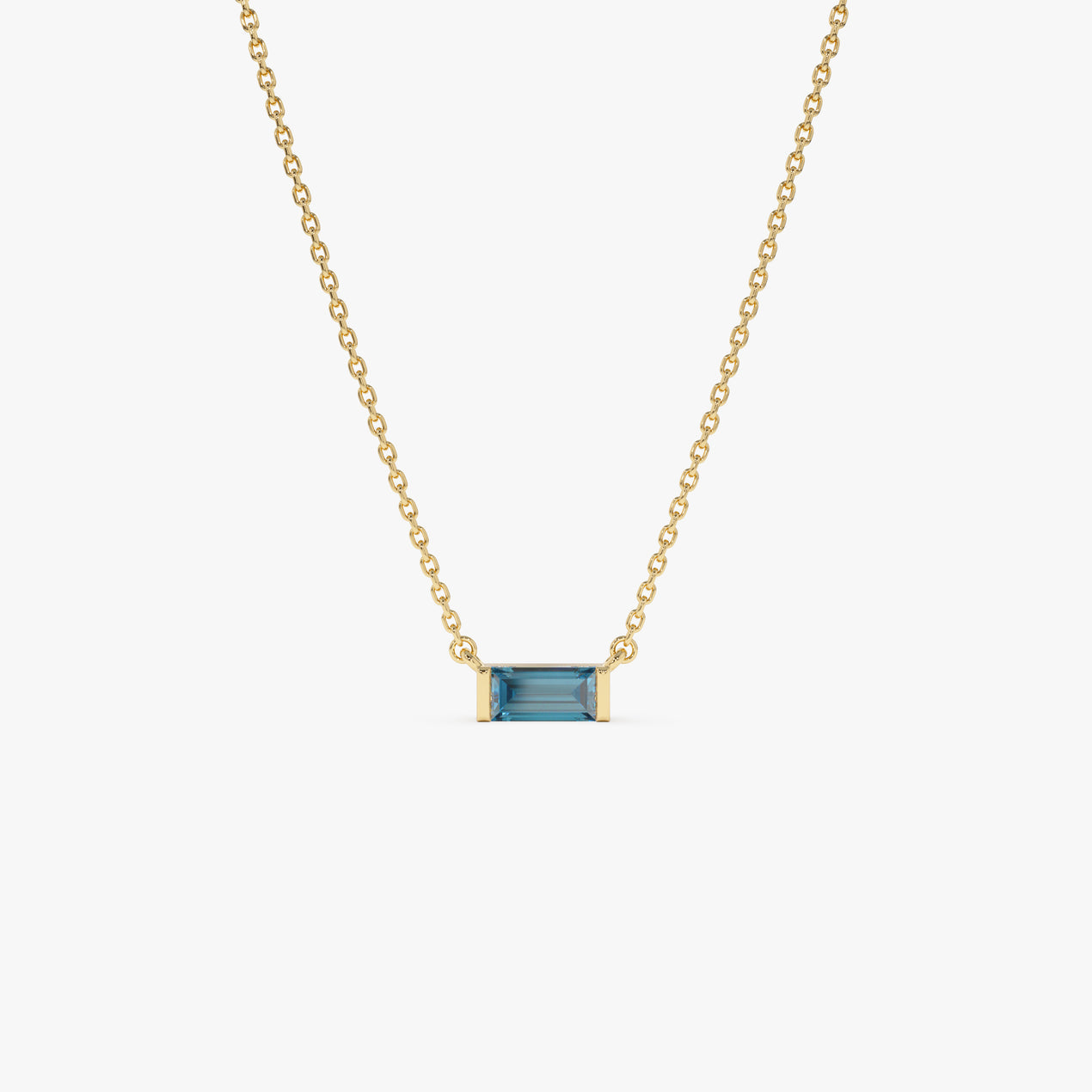Baguette Birthstone Necklace
