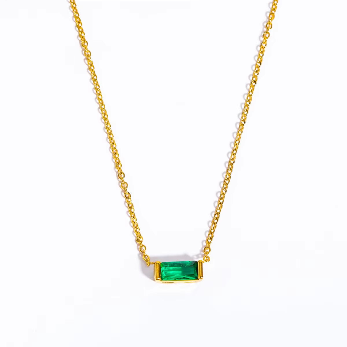 Stainless Steel December Birthstone Necklace 12 Birthstone Pendant Women'S Collarbone Chain Necklace