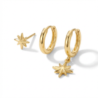 3-piece electroplated star-shaped earring set