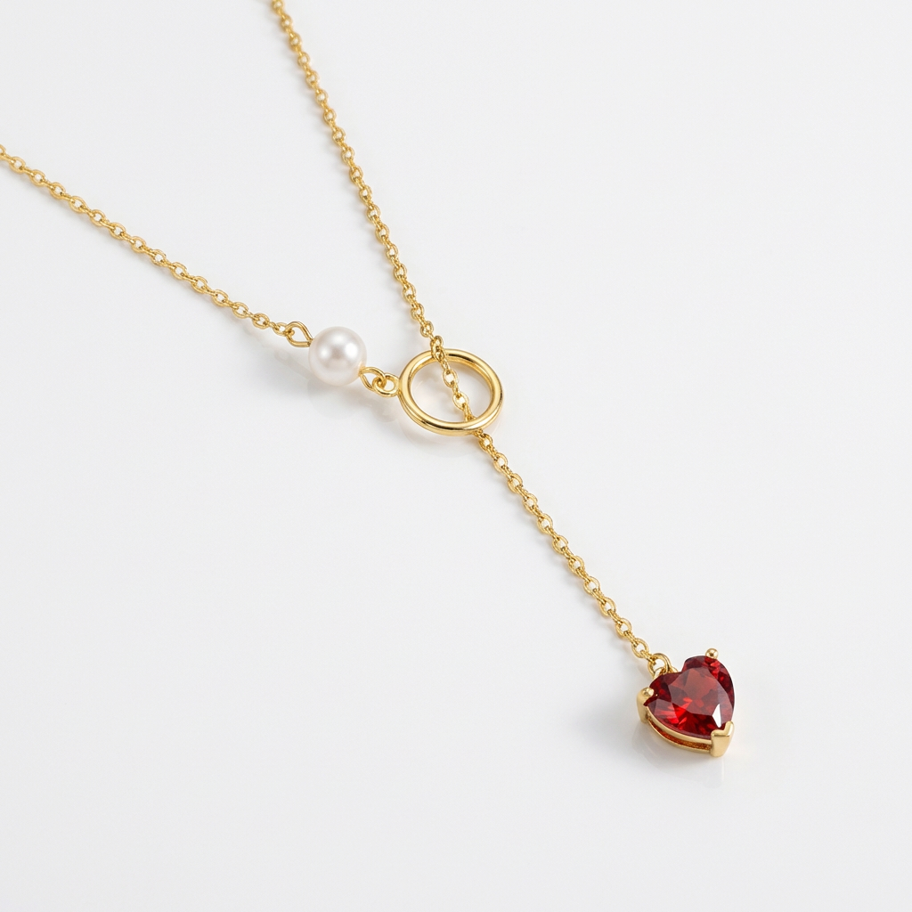 Radiant Heart Pearl Pendant Necklace