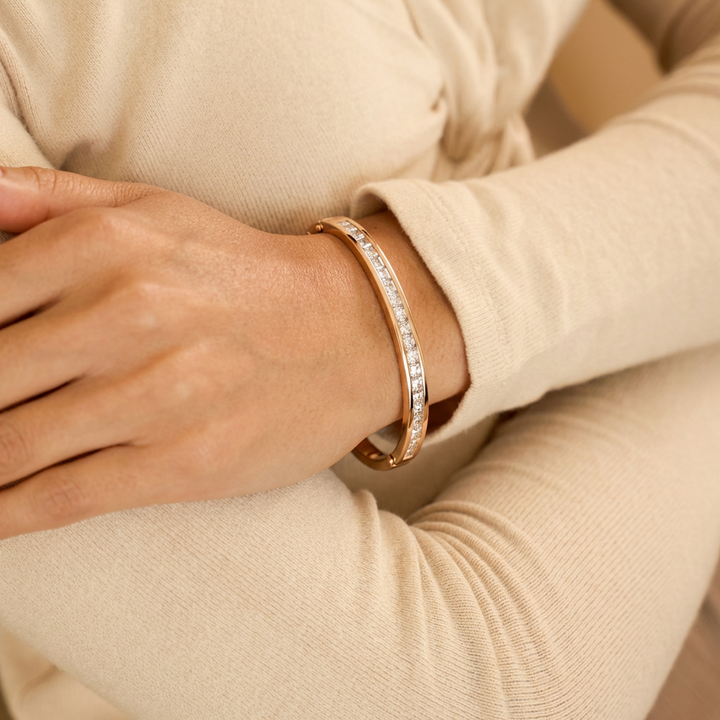 Zircon Cuff Bangle Bracelet