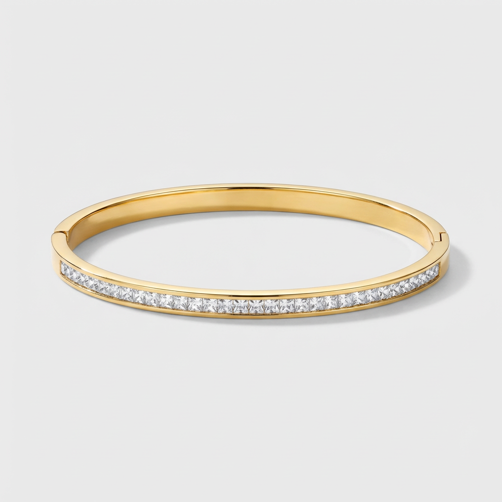 Zircon Cuff Bangle Bracelet