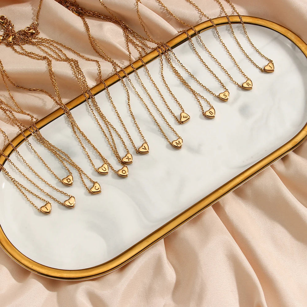 Initial Love Heart Necklace