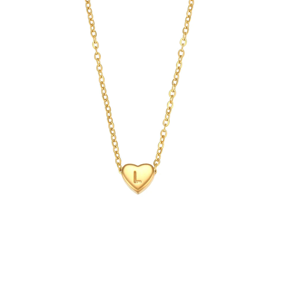 Initial Love Heart Necklace