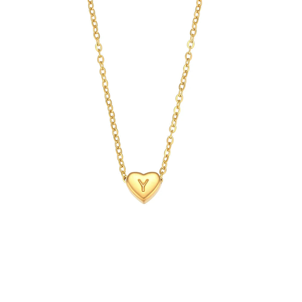 Initial Love Heart Necklace