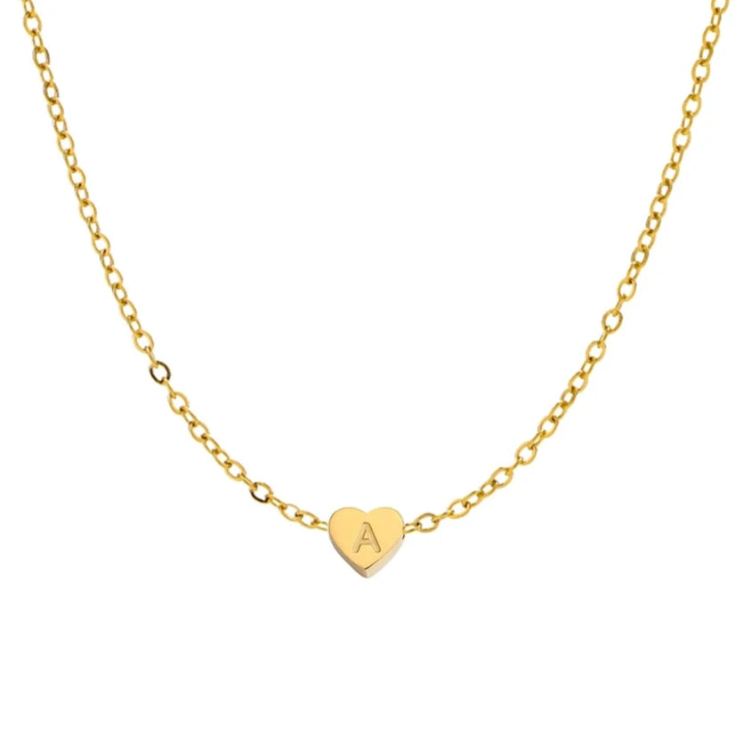 Initial Love Heart Necklace