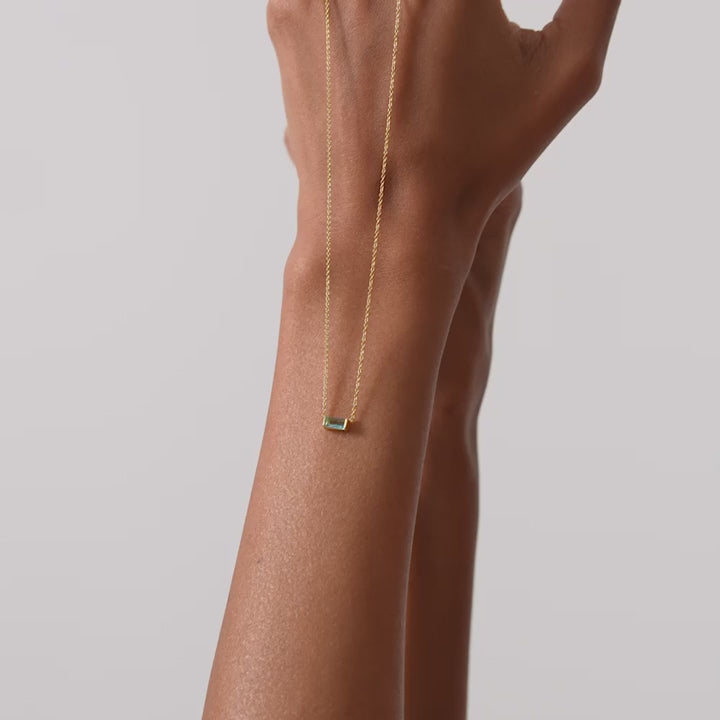 Baguette Birthstone Necklace